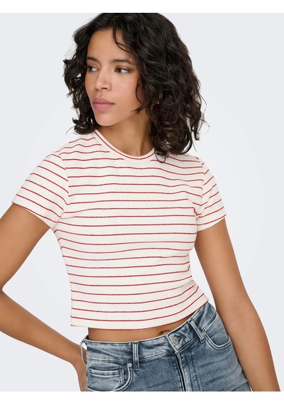 Only Onlanıts S/s O-neck Kadın Crop T-shirt 15368322 Kırmızı