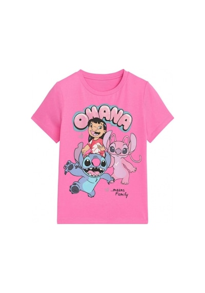 Sea Bubbles Ohana Stitch Kız Çocuk Tişört St10393 Pembe