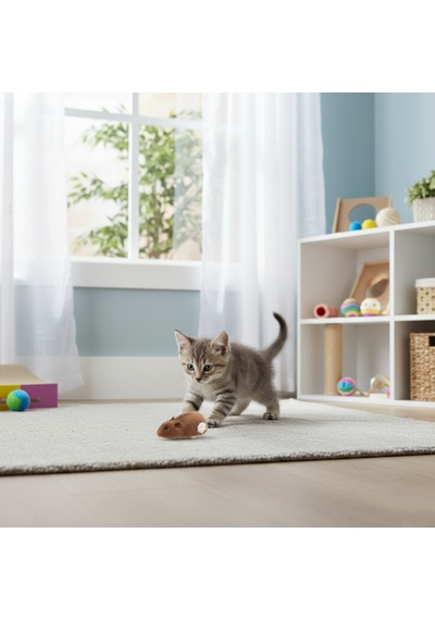 Runaway Kurmalı Fare Kedi Eğitim Oyuncağı Hareketli