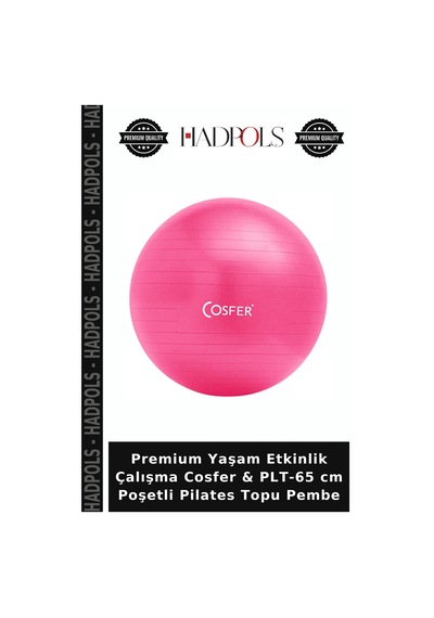 Premium Yaşam Etkinlik Çalışma Cosfer & Plt-65 Cm Poşetli Pilates Topu Pembe