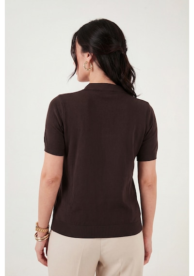 Lela Bayan Polo Yaka Kazak 4617056 Kahve