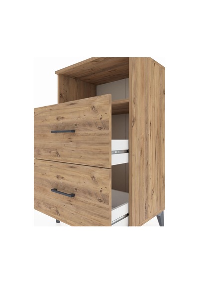 Hyperion Komodin Tek Raflı 2 Çekmeceli 60x44x106 Çam-çam Çam