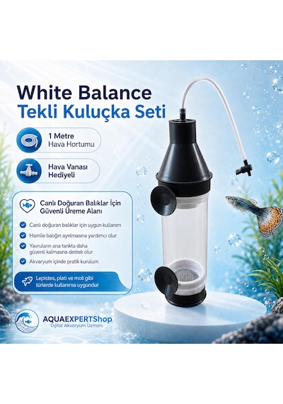 Tekli Akvaryum Kuluçka Makinesi Seti Ciklet Ve Ağızda Kuluçka Yapan Türler İçin Özel 1 Metre Hortum Ve Vana Hediyeli