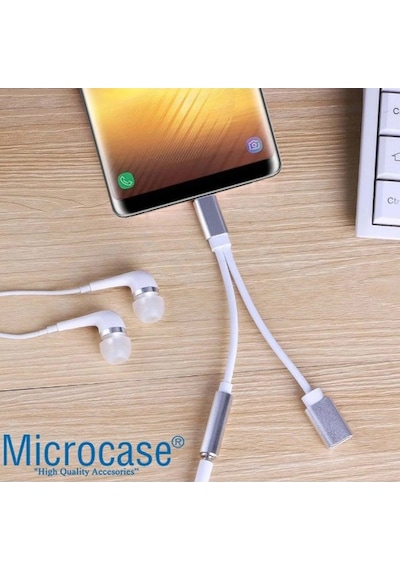 Microcase Xiaomi Mi A2 Mi 6X Type-C Usb C 2In1 Şarj + Kulaklık