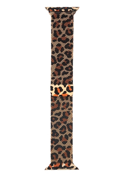 Apple Uyumlu Watch 44mm Zore Krd-01 Leopar Desenli Metal Kordon