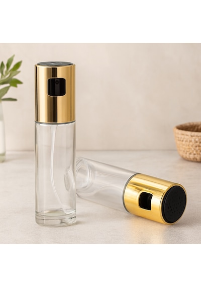 100 Ml Cam Yağdanlık Sprey Şişe İnce Uzun, Krom Başlık Çok Renkli
