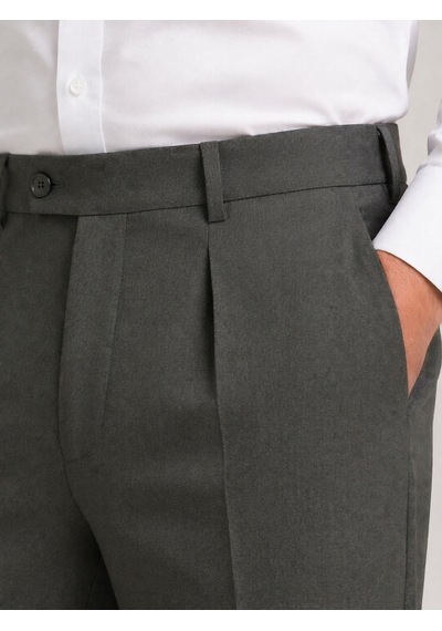 Classics Men Ricati Regular Fit Pileli Erkek Kumaş Pantolon - 7621 Yeşil