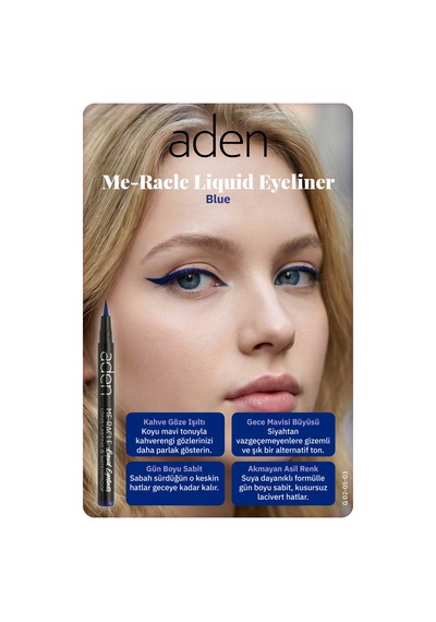 Aden Me-racle Liquid Eyeliner - Likit Eyeliner 03 Blue Mavi Diğer