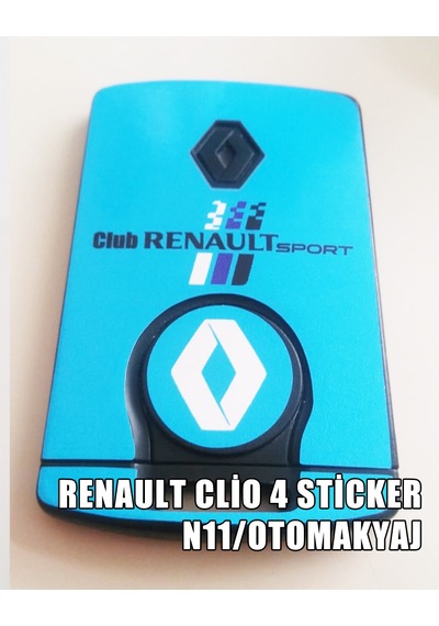 Renault Clio 4 Anahtarlık Sticker Etiket Kaplama Tuning Modifiye Monster - Sarı - Mavi - Rs
