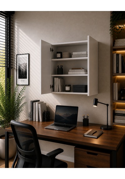 3 Raflı Çok Amaçlı Kitaplık Mat Beyaz Mdf Lam 69x55x25 Cm Yavaşlatıcılı Kapaklı