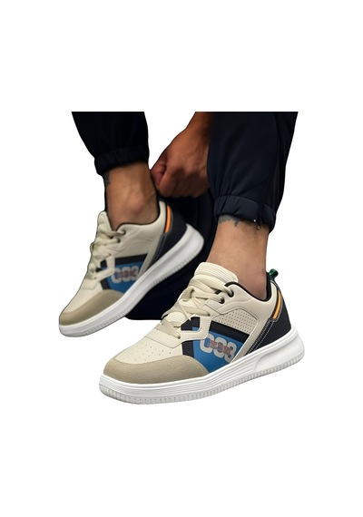 Boulder 5334 Numara 38 Uniseks Sneaker Spor Ayakkabı Bej Siyah