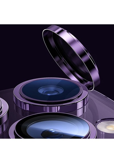 Apple Uyumlu   iPhone 14 Pro Go Des CL-10 Kamera Lens Koruyucu Derin Mor