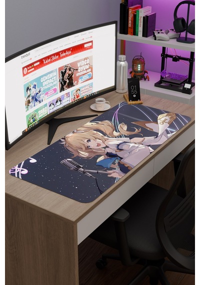 Barbara Genshin Impact Anime Gacha V3 - 90x40 Xxl Gaming Mouse Pad Fare Altlığı