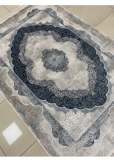 Padişah Halı Santo 31882 036 Serisi Akrilik Salon Oturma Yatak Odası Halısı Gri - Mavi