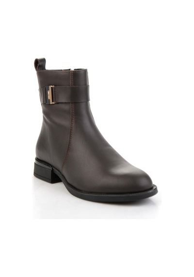 Kahve Hakiki Deri Kadın Bot & Bootie K02724560303 Kahve