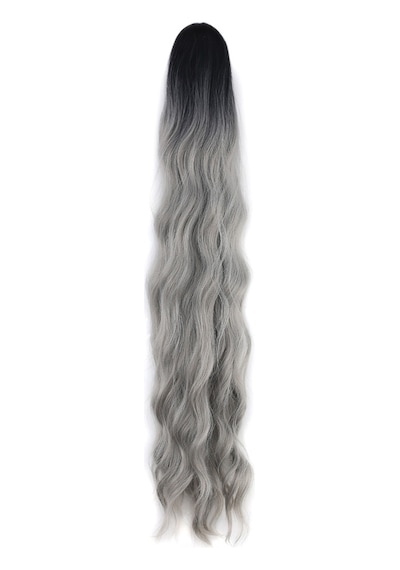 Tokalı Protein Fiber Sentetik At Kuyruğu / Siyah Gri Ombre - Rxlu-898539 Renkli
