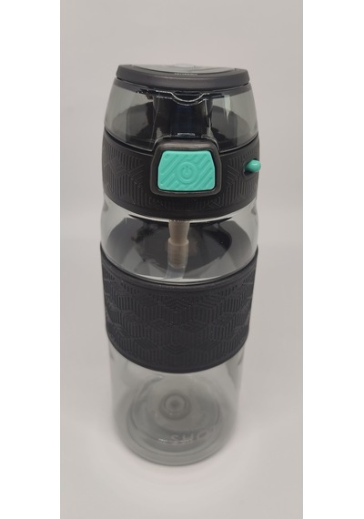 Shotay St-7202 600ml Tritan Siyah Şeffaf Matara Taşıma Aparatlı Siyah
