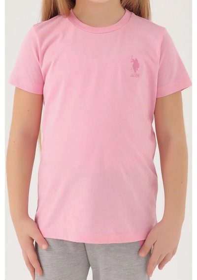U.s. Polo Assn. 1449 Kız Çocuk Light Cute Pembe Kısa Kol Pijama Takım Pembe