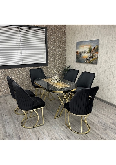 Asalet Mutfak Yemek Masası Takımı - Mutfak Masa Sandalye Takımı - 6 Kişilik Mutfak Masası Takımı Gold Asalet Mutfak Yemek Masası Takımı - Mutfak Masa Sandalye Takımı - 6 Kişilik Mutfak Masası Takımı Gold