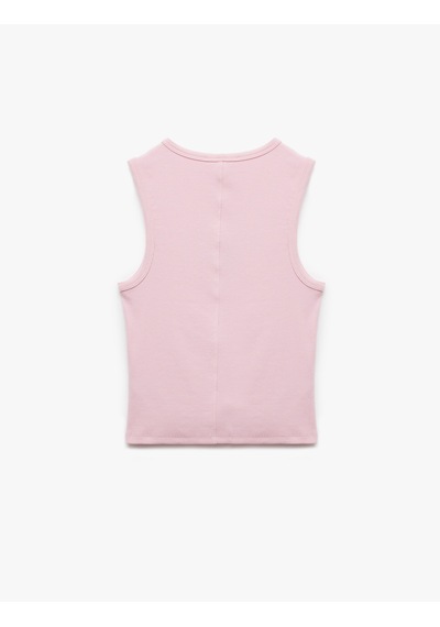 Koton Slim Fit Pamuklu Kedi Nakış Detaylı Bisiklet Yaka Atlet Pembe 5sak10744ek Gül