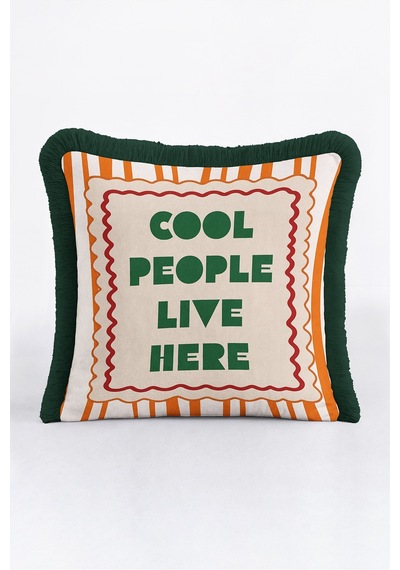 Cool People Live Here Retro Saçaklı Yastık Kılıfı-turuncu Bohem Yeşil Siyah Püsküllü Kırlent Kılıfı Kayıp Sahil Ritüel Cool People Live Here Retro Saçaklı Yastık Kılıfı-turuncu Bohem Yeşil Siyah Püsküllü Kırlent Kılıfı Kayıp Sahil Ritüel