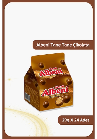 Albeni Tane Tane - Sütlü Çikolatalı Kaplı Karamel Ve Bisküvi - 29 Gram - 24 Adet
