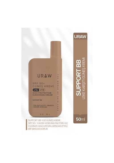Uraw Support BB Koruyucu Yüz Güneş Kremi SPF50+ 50 ML
