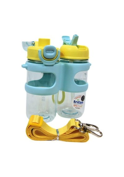 Shotay Su Matarası 2 Bölmeli Tritan Mavi 900ml Mavi