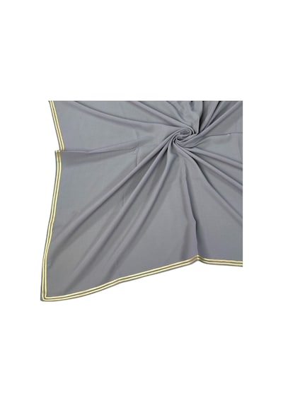 Mim Eşarp Enba Biyeli Medine İpeği Düz Renk Eşarp 100x100 Cm Şıklık Ve Konfor Gri