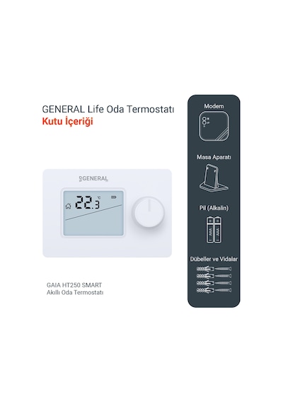 General GAIA Ht250 RF Smart Kablosuz Akıllı Oda Termostatı