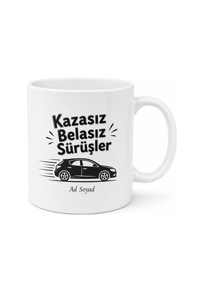 Araba Alan Arkadaşa İlk Arabam Kazasız Belasız Sürüşler Hediye Kupa Bardak Beyaz / Çok Renkli