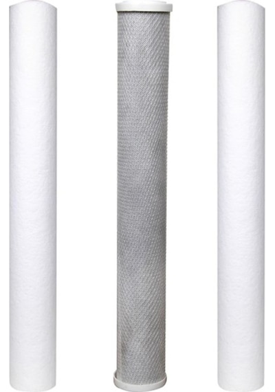 Watermanya Su Arıtma 20'' Filtre Seti 5 Mikron + Blok Karbon + 1 Mikron
