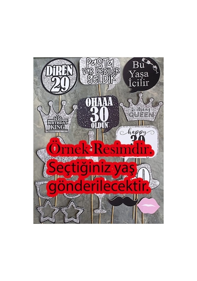 50 Yaş Gümüş Konuşma Balonu Seti 15 Parça Doğum Günü Fotoğraf Aksesuarı