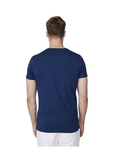 Tudors 27633 Slim Fit Bisiklet Yaka Düz Basic Kısa Kol Erkek Tişört - Lacivert