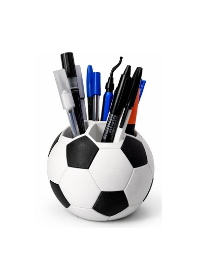 Futbol Topu Kalemlik Masaüstü Kalem Organizer Dekoratif Kalem Tutucu Ofis & Kalemlik Siyah - Beyaz