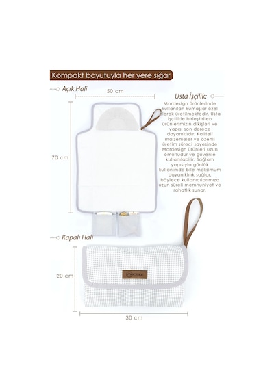 Bebek Çanta Alt Açma Minderi Alt Değiştirme Pedi, Taşınabilir Bakım Çantası, Clutch Seri, Gri Gri