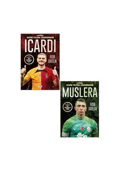 Dokuz Benim Futbol Kahramanım İcardi - Muslera Poster Sticker Futbolcu Kartı Hediyeli 2 Kitap