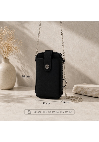 Us Polo Assn U.s. Polo Assn. Kadın Telefon Çantası Ve Kartlıklı Çapraz Çanta Us26285 Siyah