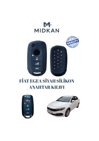 Fiat Egea Silikon Anahtar Kılıfı Siyah Renk