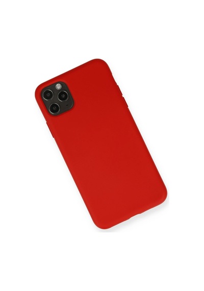 Apple Uyumlu iPhone 11 Pro Max Kılıf Nano İçi Kadife Silikon Kırmızı/