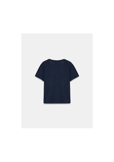 Dilvin 32847 Lyocell Karışımlı V Yaka T-shirt-k.lacivert-16457
