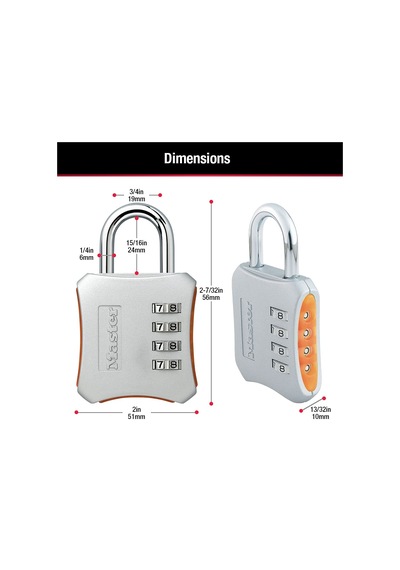 Master Lock 653d 2 İn. Kombinasyon Asma Kilit, 653d