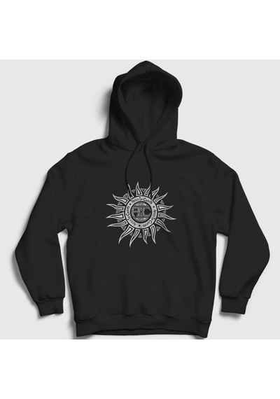Presmono Unisex Sun Alice In Chains Kapüşonlu Sweatshirt Siyah