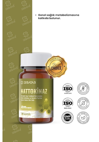 Erbatab Nattokinaz Takviye Edici Gıda 30 Kapsül