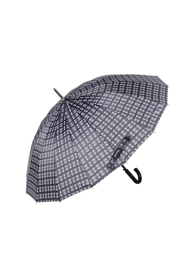 Marlux Rst Gri Kare Ekose Fiber 16 Telli Erkek Baston Şemsiye M21marrst02r002 - Siyah Gri Siyah - Gri