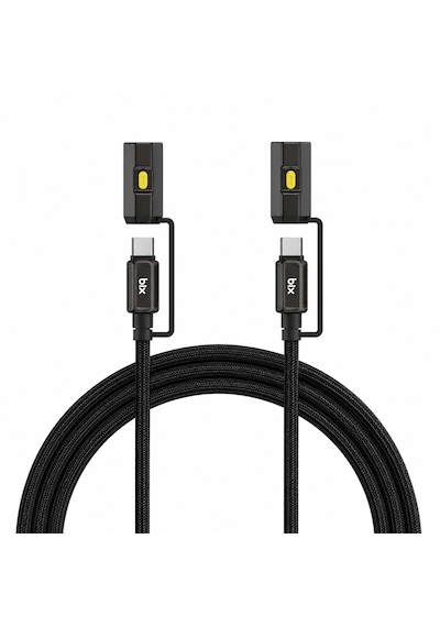 Bix T2ın1c 240w Led Fener Ve Alevsiz Çakmak Fonksiyonlu Type-c To Type-c Şarj Data Kablosu 1.2 Metre Siyah