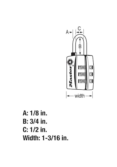 Master Lock Siyah Tsa Onaylı Geniş Kilit Gövdeli Ve İnce, Dayanık Diğer