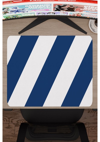 Mavi Beyaz 48x40 Xl Taraftar Gaming Oyuncu Mouse Pad Kaymaz Taban Büyük Klavye Fare Altlığı Şerit