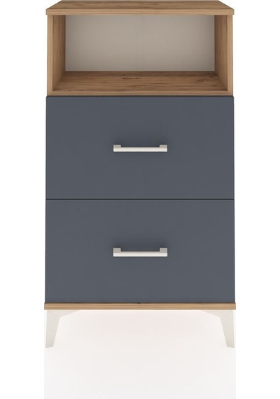 Arges Komodin Tek Raflı 2 Çekmeceli 60x30x106 Çam-antrasit Atlas Çam