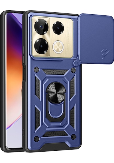 Nihcase İnfinix Note 40 Pro Kılıf Magnetik Standlı Kamera Korumalı Slide Sürgülü Cover Kapak